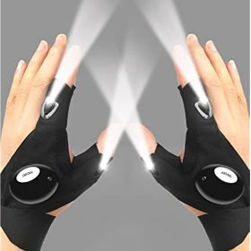 LED Flashlight Gloves; Valentines Day Gifts for Men Him Boyfriend Husband; Cool Gadget Hands-Free Lights for Camping Fishing Repairing; Fathers D
