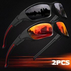 2/3PCS New Polarized Sunglasses for Men Outdoor Fashion Sports Fishing Cycling Eye Protection Sun Glasses Luxury Design Uv400 (Lenses Color: 2PCS-1)