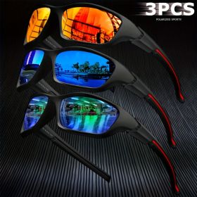 2/3PCS New Polarized Sunglasses for Men Outdoor Fashion Sports Fishing Cycling Eye Protection Sun Glasses Luxury Design Uv400 (Lenses Color: 3PCS-2)