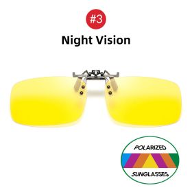 VIVIBEE Mirror Blue Flip Up Clip on Sunglasses Fishing Men Square Polarized Lens Metal Night Vision Driving UV400 Women Glasses (Frame Color: With Plastic Case, Lenses Color: 3 Night Vision)