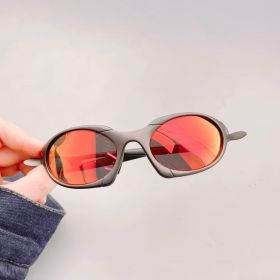 High Quality Polarized Sunglasses for Women European American Style Men Sun Glass Fishing Mountaineering Women's Sun Glasses (Lenses Color: Gray Red)