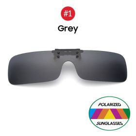 VIVIBEE Siamese Men Square Clip on Polarized Night Driving Glasses with Yellow 2023 Fishing Women Sunglasses Clips (Frame Color: With Plastic Case, Lenses Color: 1 Grey)