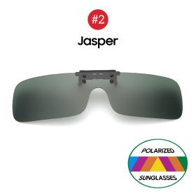 VIVIBEE Siamese Men Square Clip on Polarized Night Driving Glasses with Yellow 2023 Fishing Women Sunglasses Clips (Frame Color: With Plastic Case, Lenses Color: 2 Jasper)