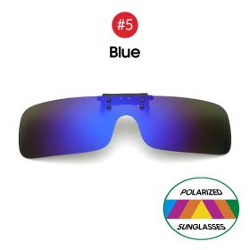 VIVIBEE Siamese Men Square Clip on Polarized Night Driving Glasses with Yellow 2023 Fishing Women Sunglasses Clips (Frame Color: Without Plastic Case, Lenses Color: 5 Blue)