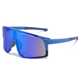 Sports Wrap Around Sunglasses For Women Men Large One Piece Sun Shades For Cycling Fishing Skiing Fashion Sun Glasses UV400 (Lenses Color: blue blue)