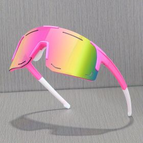 Sports Wrap Around Sunglasses For Women Men Large One Piece Sun Shades For Cycling Fishing Skiing Fashion Sun Glasses UV400 (Lenses Color: pink)