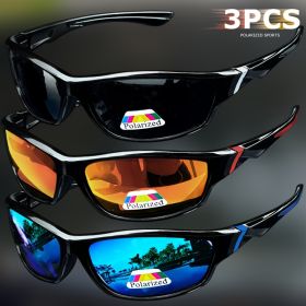 1/3PCS Vintage Sports Sunglasses Men Women Fishing Running Cycling Mountaineering Sport Man Sun Glasses Anti-Glare UV400 (Lenses Color: 3PCS-2)